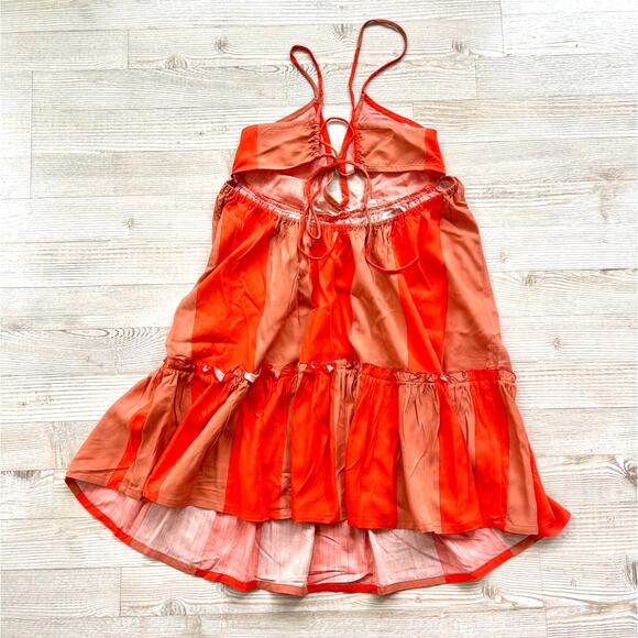 Lovers +‎ Friends Cupid Striped Mini Dress | Orange Size XS - Picture 7 of 10